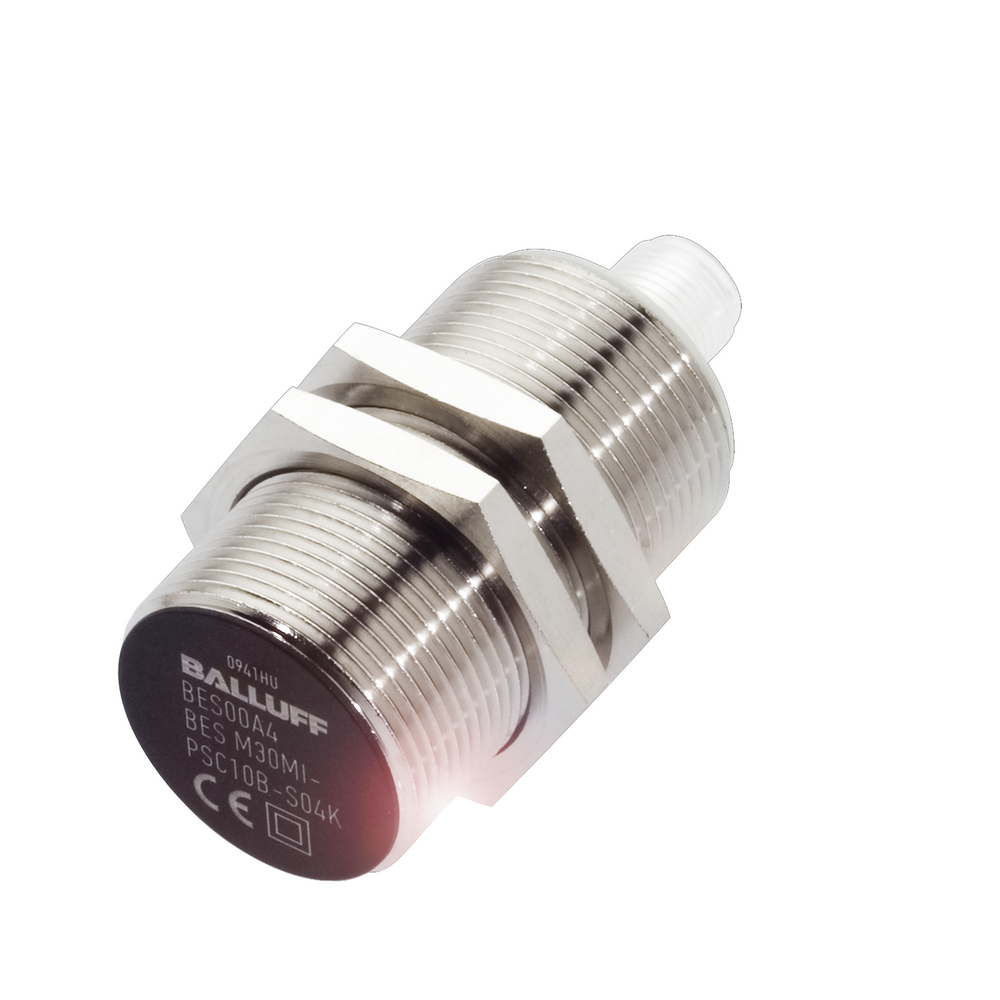 BES M30MI-NSC15B-S04K Inductive sensor, Ø 30 x 65 mm, Connector, Normally open (NO), Rated operating distance Sn=15 mm, for flush mounting, Housing ma