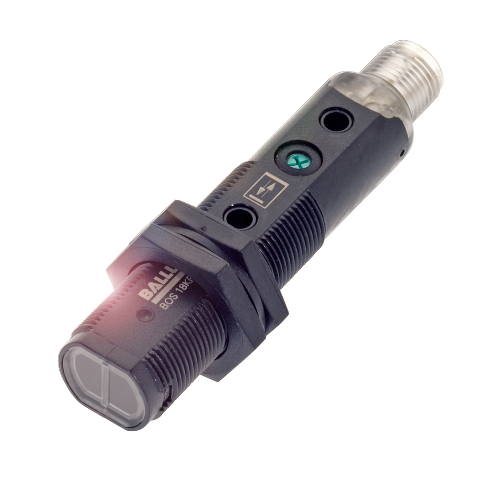 BOS 18KF-PA-1PE-S4-C Photoelectric sensor, Light emitter=LED, Connection type=Connector, Switching o
