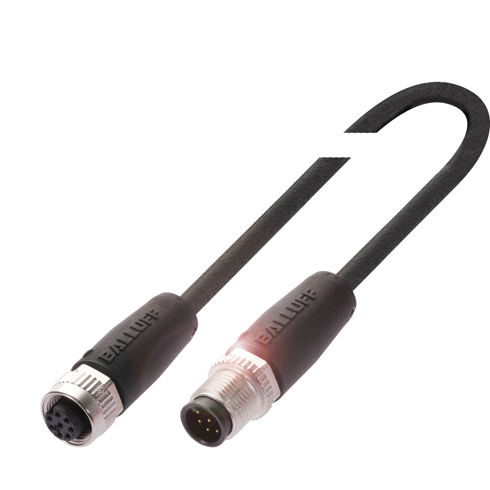 BCC M418-M418-3A-342-PX0825-100 Double-Ended Cordsets, Connector 01, style=M12x1, Connector 02, style=M12x1, Cable jacket, material=PUR, Cable length