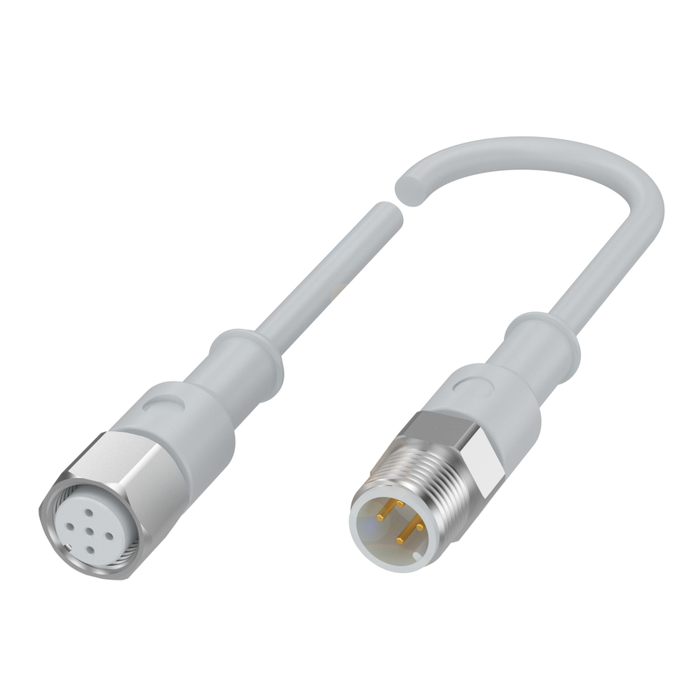 BCC S4B5-S4B4-3A-304-YX8434-050-C009 Double-Ended Cordsets, Connector 01, style=M12x1, Connector 02, style=M12x1, Cable jacket, material=TPE-V, Cable