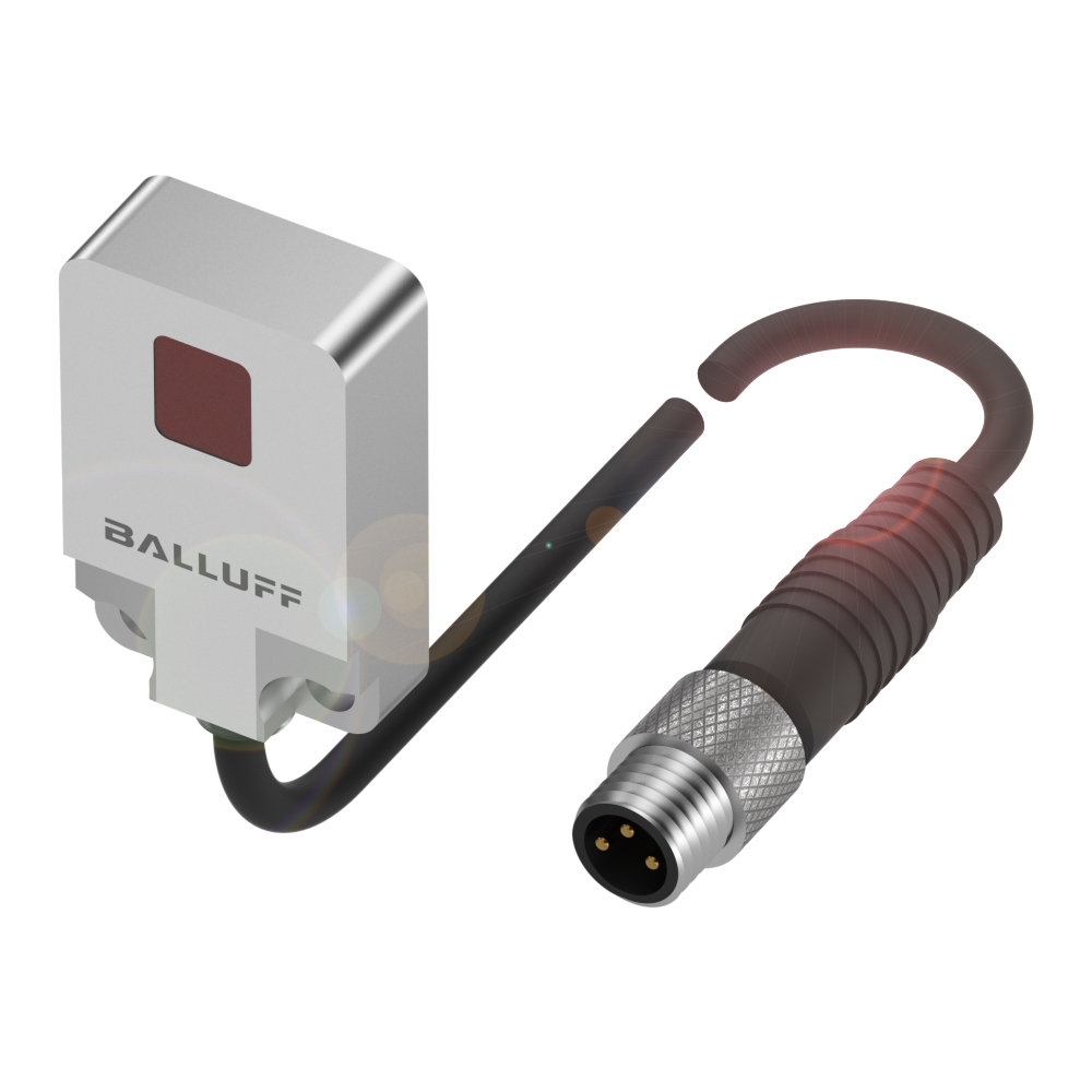 BOS R01E-PS-KD20-00,2-S49 Photoelectric sensor, Light emitter=LED, Connection type=Cable with connector, Switching output=PNP Normally open (NO), Rang