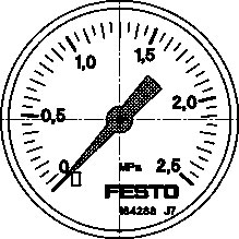 MA-50-2,5-1/4-EN / Pressure gauge  MA-50-2,5-1/4-EN