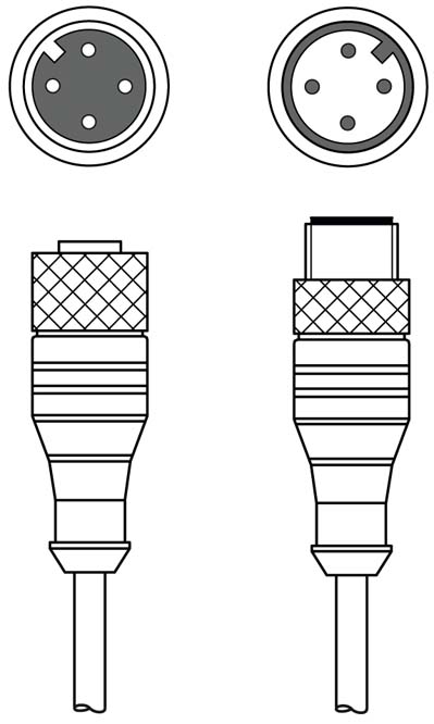 KDS U-M12-4A-M12-4A-V1-050 / Interconnection cable Connection 1: Connector, M12, Axial, Female, A-coded, 4 -pin; Connection 2: Connector, M12, Axial,
