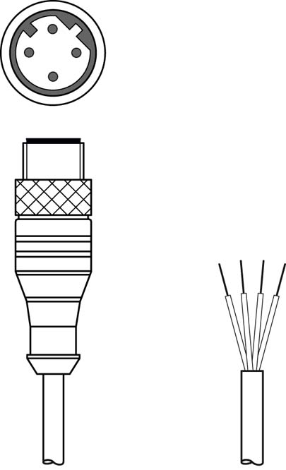 KS ET-M12-4A-P7-050 / Connection cable Suitable for interface: Ethernet; Connection 1: Connector, M12, Axial, Male, D-coded, 4 -pin; Connection 2: Ope