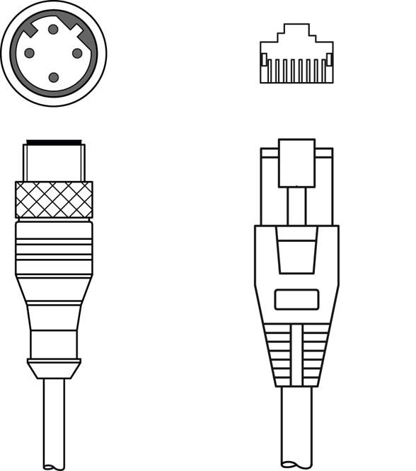 KSS ET-M12-4A-RJ45-A-P7-020 / Interconnection cable Suitable for interface: Ethernet; Connection 1: Connector, M12, Axial, Male, D-coded, 4 -pin; Conn