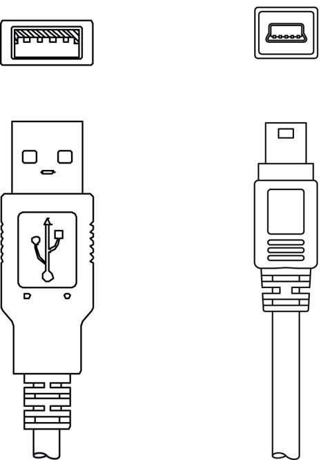 KB USBA-USBminiB Service line