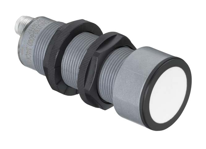 HTU330-6000.3/4PK-M12 / Ultrasonic sensor Special design: 2 independent switching points; Operating range: 0.35 ... 6 m; Opening angle: 9 °; Direction