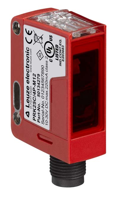 PRK25C/4P-M12 / Polarized retro-reflective photoelectric sensor Operating range limit: 0 ... 12 m; Light source: LED, Red; Supply voltage: 10 ... 30 V