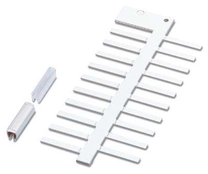 PABA WH/15    Marker bar, unprinted: With 20 snap-off marker labels, lettering field 4 mm high, 15 mm wide, color: White