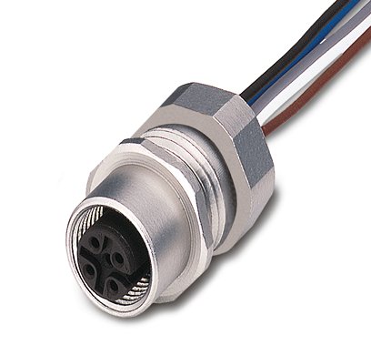 SACC-EC-M12MS-5CON-PG9/1,5    Sensor/Actuator flush-type plug, 5-pos., M12, A-coded, front/screw mounting with PG9 thread, can be positioned, with 1.5