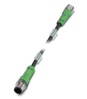 SAC-4P-M12MS/ 2,0-186/M12FS P    Voltage cable, cable length 2 m, 0.75 mm? plug, straight, unshielded, M12 A-coded, socket, straight, unshielded, M12