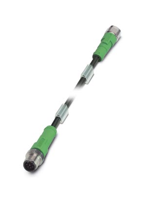 SAC-8P-M12MS/10,0-PUR/M12FS    Sensor/actuator cable, straight male connector M12 on straight female connector M12, 8-pos., cable length: 10,0 m