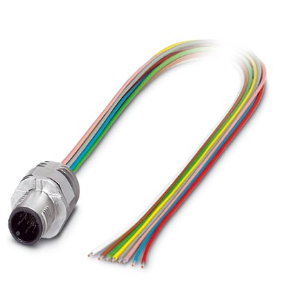 SACC-EC-MS-8CON-M16/0,5 SCO    Sensor/Actuator flush-type plug, 8-pos., M12-SPEEDCON, A-coded, front/screw mounting with M16 thread, can be positioned