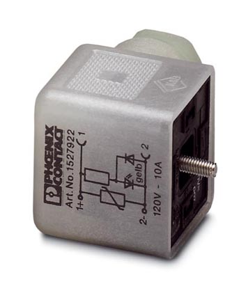 SACC-V-3CON-PG9/A-1L-SV 120V    Valve connector, 3-pos., type A, 1 LED, with protective circuit, screw connection, cable screw connection Pg9