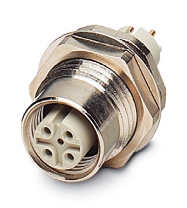SACC-DSIV-M12FS-4CON-L180-SI    Sensor/Actuator flush-type socket, 4-pos., M12, A-coded, rear/screw mounting with Pg9 thread, with straight solder con