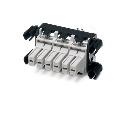 VC-TR2/3M-PEA-S222-SET    Contact insert set for sleeve side, sleeve frame with PE, 4 fixing screws, 2-pos. contact inserts preassembled, 6 coding pro