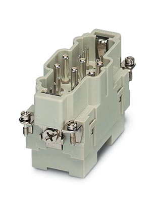 HC-K 6/12-ESTS    HEAVYCON male insert, K6/12 series, with 6 power (axial screw connection) and 12 control contacts (screw connection)