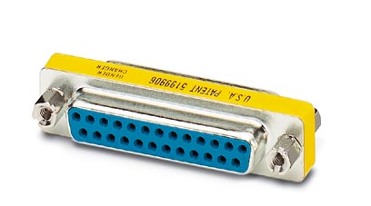 VS-25-GC-BU/BU    D-SUB contact insert, shell size 3, with 25 signal contacts, contact type socket, gender changer, fixing with 4-40 UNC thread
