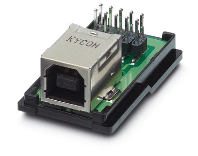 VS-04-BUB-FK-F/IP67    USB socket insert, 4-pos., socket USB type B on flat-ribbon cable terminal strip, pitch 2.54, for the Freenet system in the pan