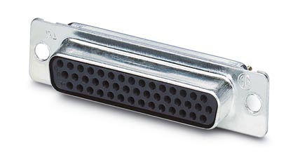 VS-25-BU-DSUB-HD-EG    D-SUB contact insert, shell size 3, with 44 signal contacts, contact type socket, with solder cup, straight, fixing with a 3 mm