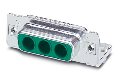 VS-15-BU-DSUB-3P-LH    D-SUB contact carrier, shell size 2, accommodation for 3 combined contacts, contact type socket, fixing with 4-40 UNC thread an