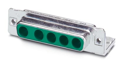 VS-25-BU-DSUB-5P-LH    D-SUB contact carrier, shell size 3, accommodation for 5 combined contacts, contact type socket, fixing with 4-40 UNC thread an