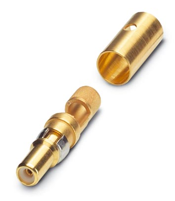 VS-ST-KX-50-RG58    Coaxial contact, for D-SUB combination inserts, solder cup, pin, straight, for cable RG 58, gold-plated
