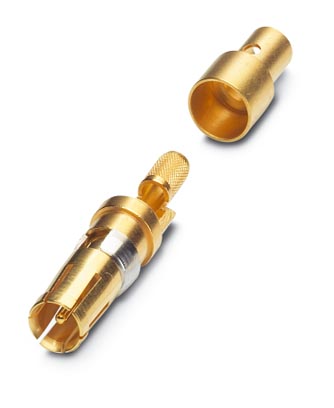 VS-BU-KX-75-RG179/187    Coaxial contact, for D-SUB combination inserts, solder cup, socket, straight, for cable RG 179/187, gold-plated