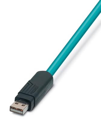 VS-04-2X2X26C7/7-SDA/OE/1,0    Assembled USB cable, shielded, color: RAL 5021 (water blue), PUR outer sheath, USB type A/standard on open cable end, l