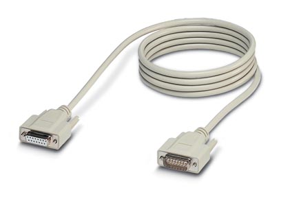 VS-15-DSUB-20-LI-1,0    Assembled D-SUB cable shielded, 15-pos., stranded (7-wire), cable color RAL 7000 (gray), IP20 degree of protection, head 1 wit