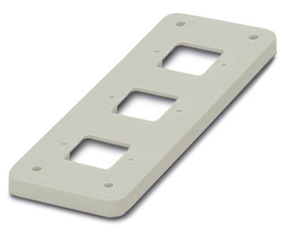 HC-B 24-ADP-3D 7-GY    HEAVYCON adapter plate with a reinforced wall, three openings for D7 panel mounting base; type B24 on 3xD7, for panel cutouts o