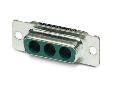 VS-15-BU-DSUB-3P    D-SUB contact carrier, shell size 2, accommodation for three combined contacts, contact type socket, straight, fixing with a 3 mm
