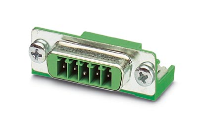 VS-PSC 1,5/5-M PE    POWER-SUBCON header, for mounting side, 5-pos., with capacitive ground connection, shielded, color: green