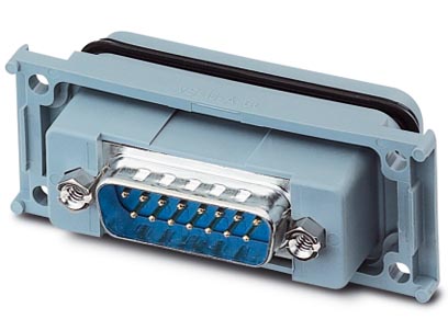 VS-15-A-GC-ST/ST    D-SUB panel mounting frame, shell size 2, with 15 signal contacts, pin, gender changer, shielded, IP67 degree of protection