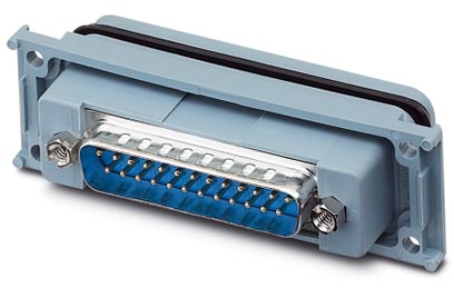 VS-25-A-GC-ST/ST    D-SUB panel mounting frame, shell size 3, with 25 signal contacts, pin, gender changer, shielded, IP67 degree of protection