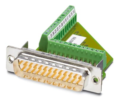 VS-25-ST-DSUB/25-MPT-0,5    D-SUB contact insert, shell size 3, with 25 signal contacts, male contact type, screw connection, straight, for panel moun
