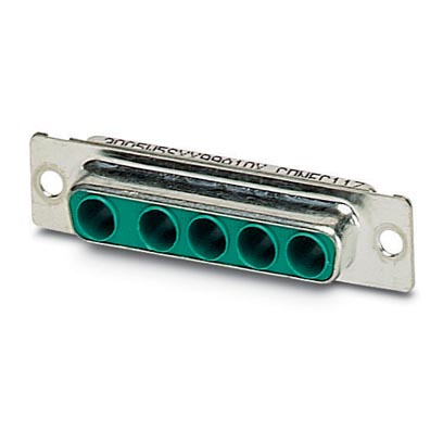 VS-25-BU-DSUB-5P    D-SUB contact carrier, shell size 3, accommodation for five combined contacts, contact type socket, straight, fixing with a 3 mm h