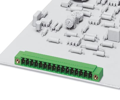 MC 1,5/ 4-GF-3,81 AU    Header, Nominal current: 8 A, Nom. voltage: 160 V, Pitch: 3.81 mm, Number of positions: 4, Color: green, Assembly: Soldering