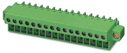 FRONT-MC 1,5/17-STF-3,81    Plug component, Nominal current: 8 A, Nom. voltage: 160 V, Pitch: 3.81 mm, Number of positions: 17, Connection type: Screw