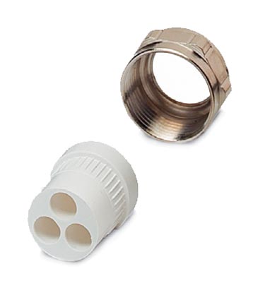 VC-M-KV-PG16 3X7    Multiple screw connection Pg16, made of metal, consisting of rubber seal with several holes and a pressure screw, for cable screw