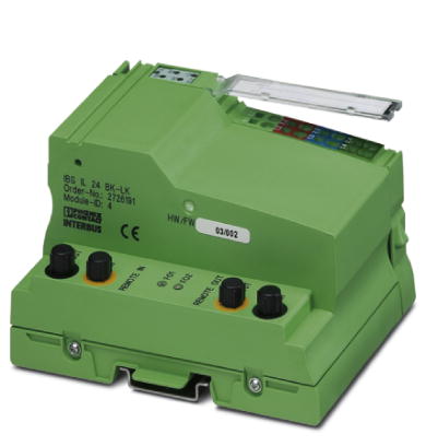 IBS IL 24 BK-LK-2MBD-PAC    INTERBUS bus coupler, with fiber optic connection, 24 V DC, transmission speed 2 MBaud, complete with accessories (connect