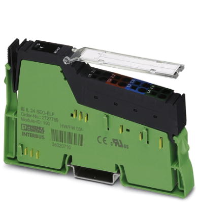 IB IL 24 SEG/F-D-PAC    Inline segment terminal block, complete with accessories (connector and labeling field), 24 V DC, with fuse and diagnostics