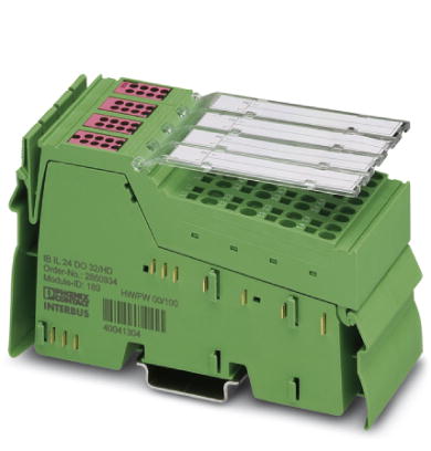 IB IL 24 DO 32/HD-NPN-PAC    Inline digital output terminal, complete with accessories (connector and labeling field), 32 outputs, 24 V DC, npn-wired,