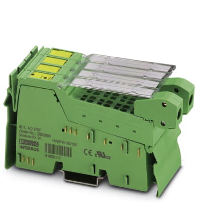 IB IL AO 2/SF-2MBD-PAC    Inline analog output terminal, complete with accessories (connector and labeling field), 2 output, 0-20 mA, 4-20 mA, 0-10 V,