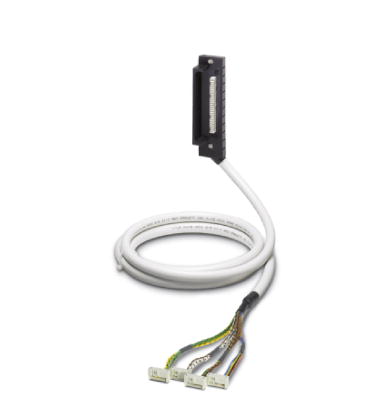 CABLE-50/4FLK14/ 2,0M/YUC    Assembled round cable with a 50-pos. molded socket strip and four 14-pos. socket strips, for splitting 32 channels into 4