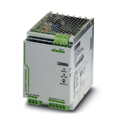QUINT-PS/1AC/24DC/20 Tragschienen-Stromversorgung 24 V DC/20 A, primär getaktet, 1-phasig. Mit der SFB Technology (Selective Fuse Breaking Technology)