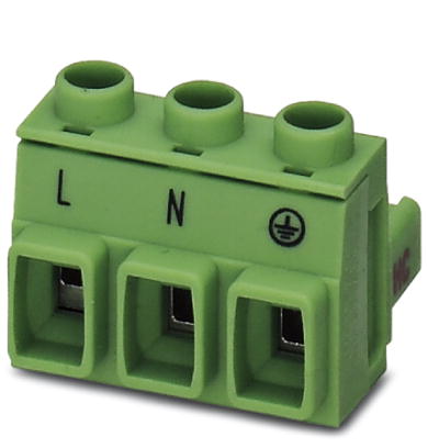 GMSTB 2,5 HCV/ 3-ST-7,62BDL-PE    Plug component, Nominal current: 16 A, Nom. voltage: 800 V, Pitch: 7.62 mm, Number of positions: 3, Connection type: