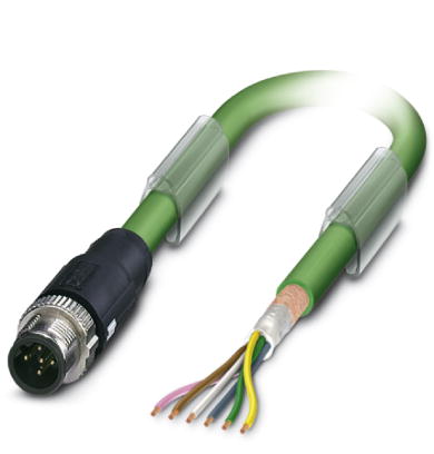 SAC-5P-MSB/ 2,0-900 SCO    Bus system cable, INTERBUS, 5-pos., PUR green halogen-free, shielded, straight connector M12 SPEEDCON B-coded on free condu