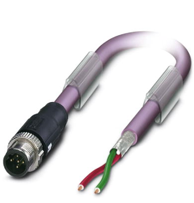 SAC-2P-MSB/ 2,0-910 SCO    Bus system cable, PROFIBUS, 2-pos., PUR violet halogen-free, shielded, straight connector M12-SPEEDCON B-coded on free cond