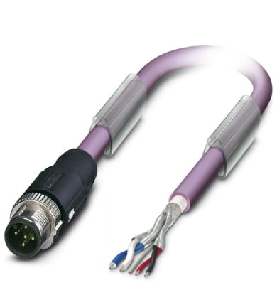 SAC-5P-MS/ 2,0-920 SCO    Bus system cable, DeviceNet/CANOpen, 5-pos., PUR halogen-free violet, shielded, straight M12 SPEEDCON connector on free cond